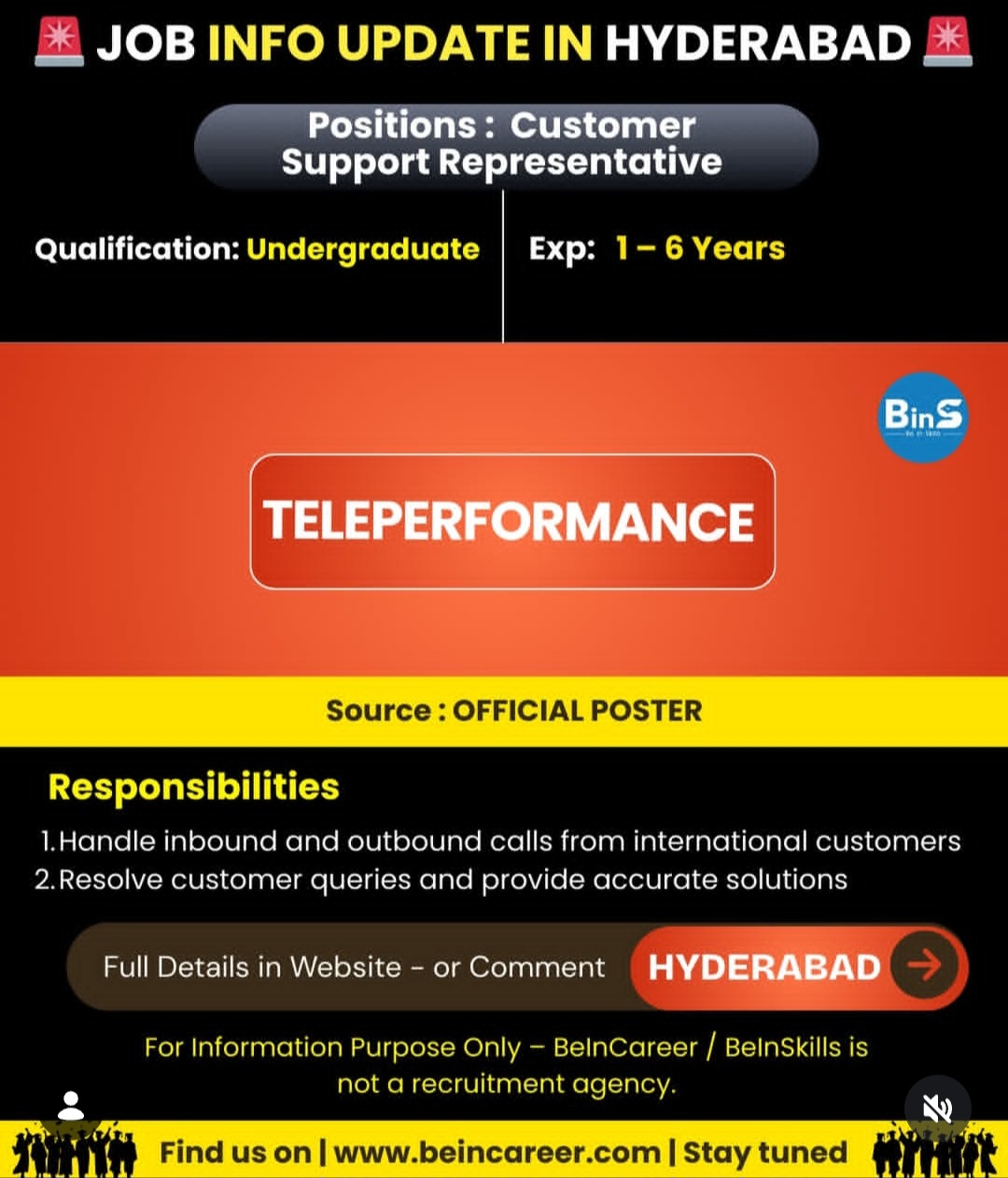 Customer Support Representative – Teleperformance | Hyderabad