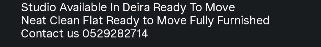 Deira – Ready to Move Studio Flat for rent