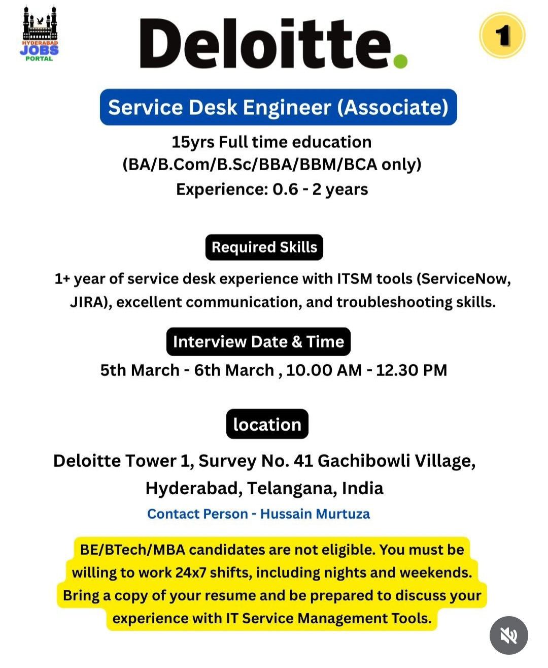 🚀 Deloitte – Walk-in Interview | Service Desk Engineer (Associate)