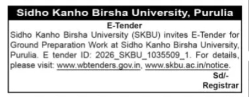 E-Tender for Ground Preparation Work at SKBU