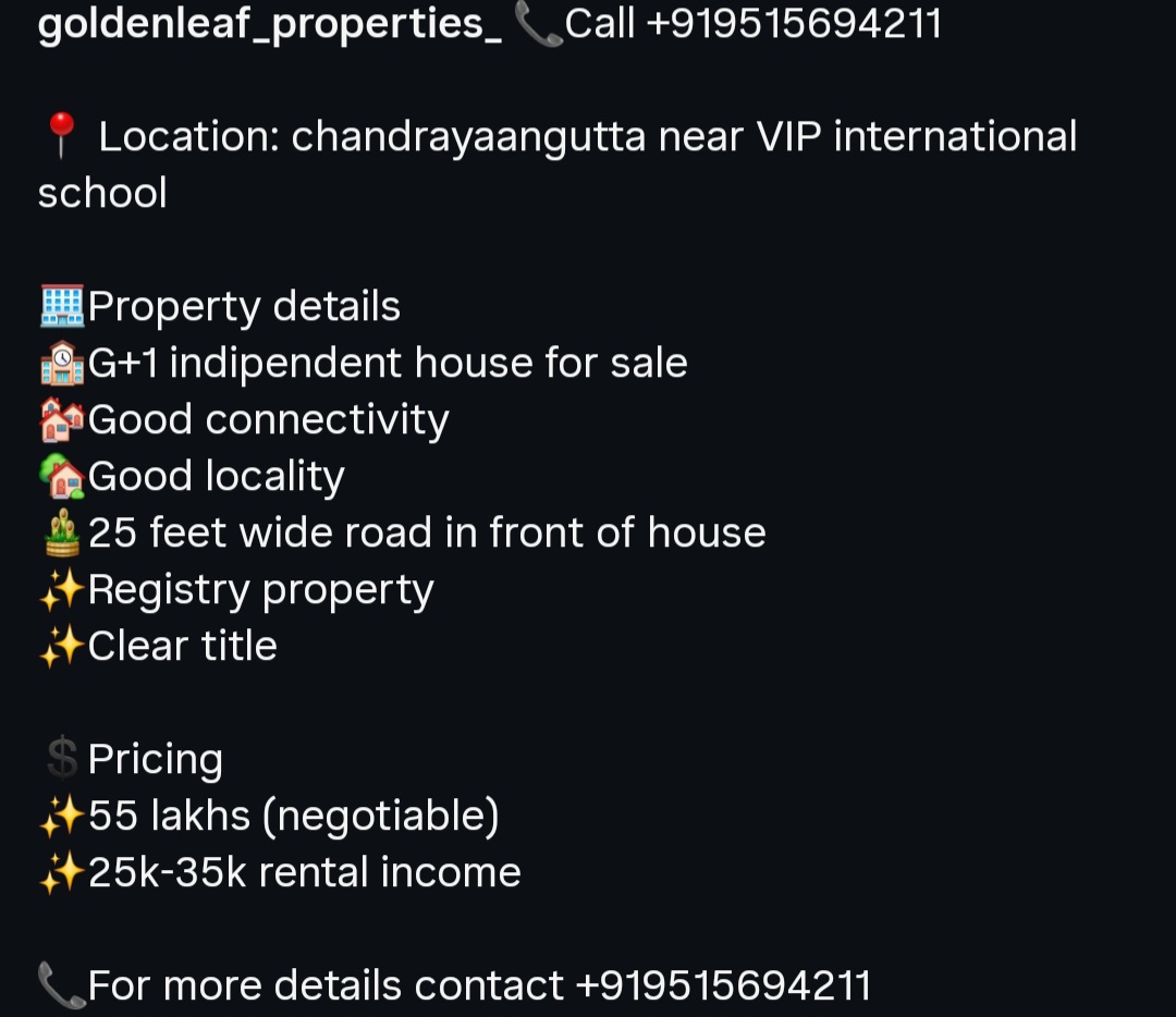 For Sale: G+1 Independent House