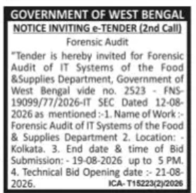 Forensic Audit of IT Systems – Food & Supplies Department