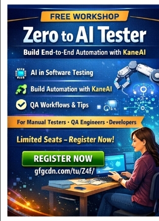 🚀 Free Workshop – Zero to AI Tester (KaneAI)