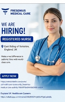 Fresenius Medical Care Hiring Registered Nurse – East Riding of Yorkshire, England