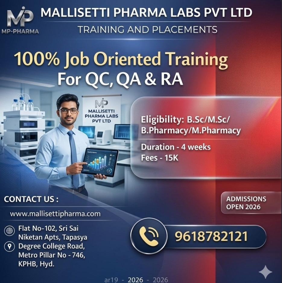🔬 Freshers Training & Job Opportunity – QA / QC / RA