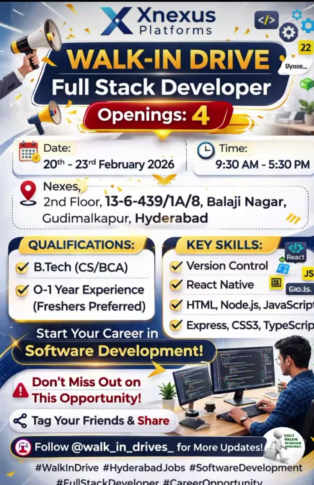 Full Stack Developer | Hyderabad (Tech-Focused Tone)