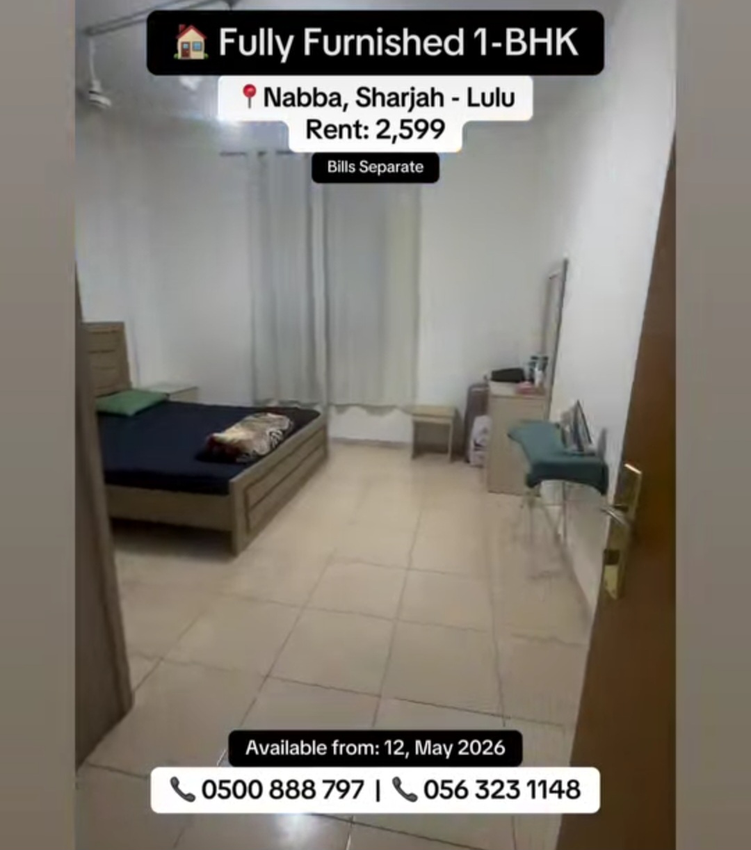 🏡 Fully Furnished 1-BHK Available for Rent