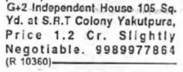 G+2 Independent House for Sale in Yakutpura