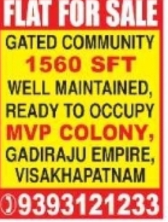 Gated Community 3BHK Flat for Sale – MVP Colony, Vizag