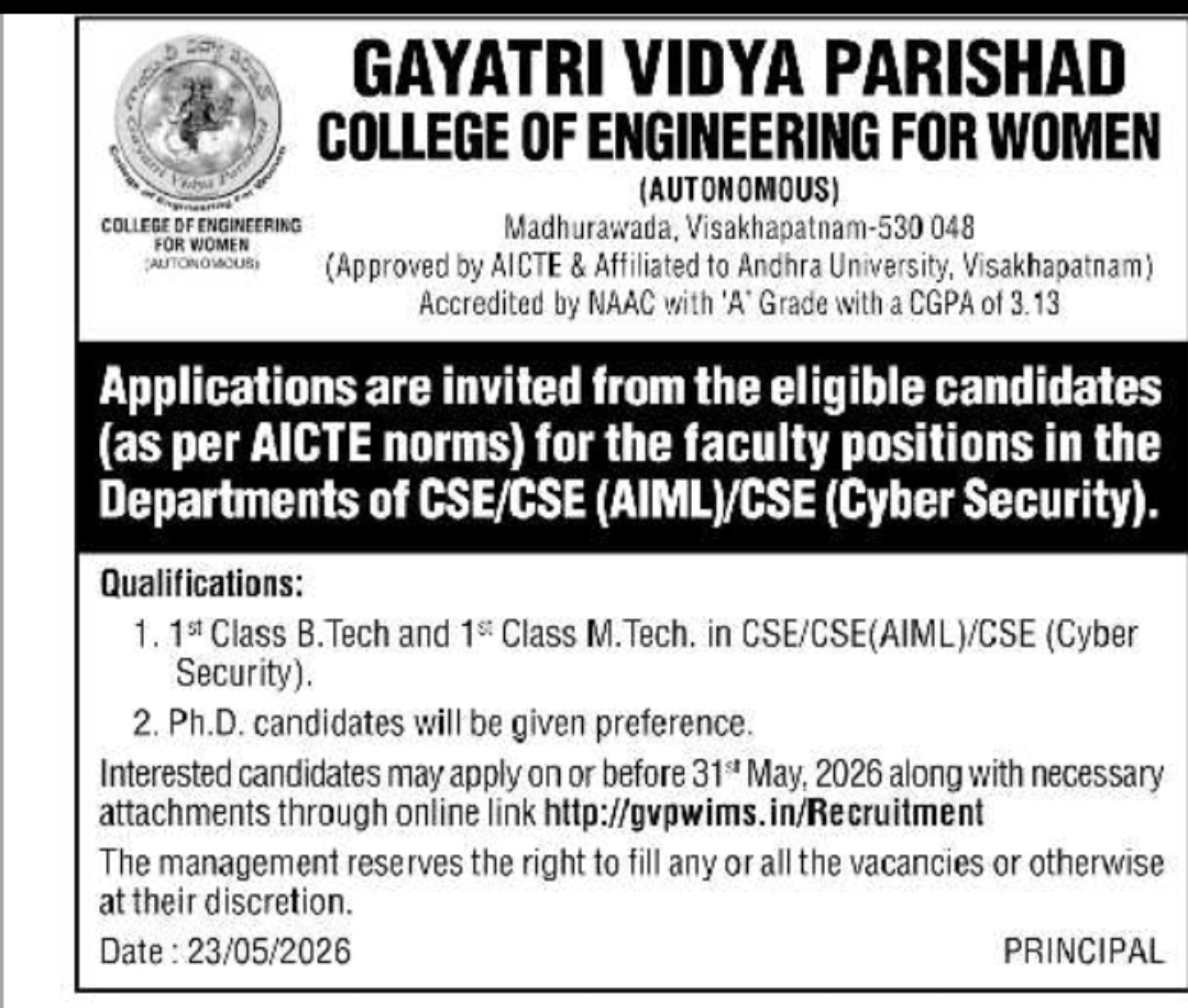 GAYATRI VIDYA PARISHAD COLLEGE OF ENGINEERING FOR WOMEN (AUTONOMOUS)