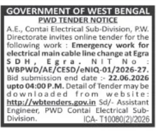 GOVERNMENT OF WEST BENGAL PUBLIC WORKS DEPARTMENT (PWD)