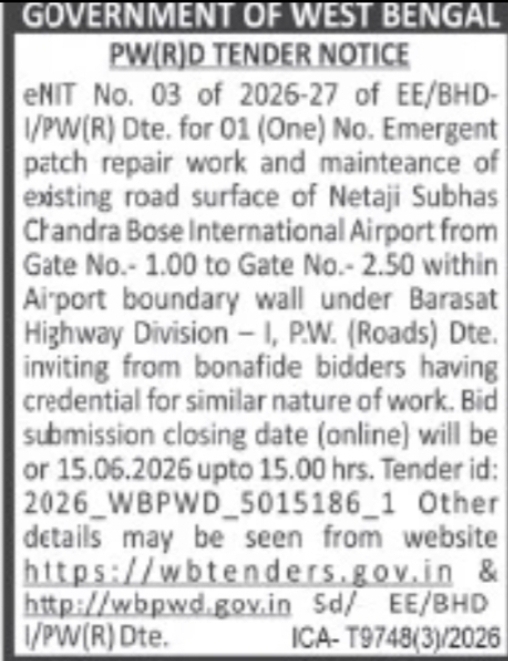 GOVERNMENT OF WEST BENGAL PUBLIC WORKS (ROADS) DIRECTORATE