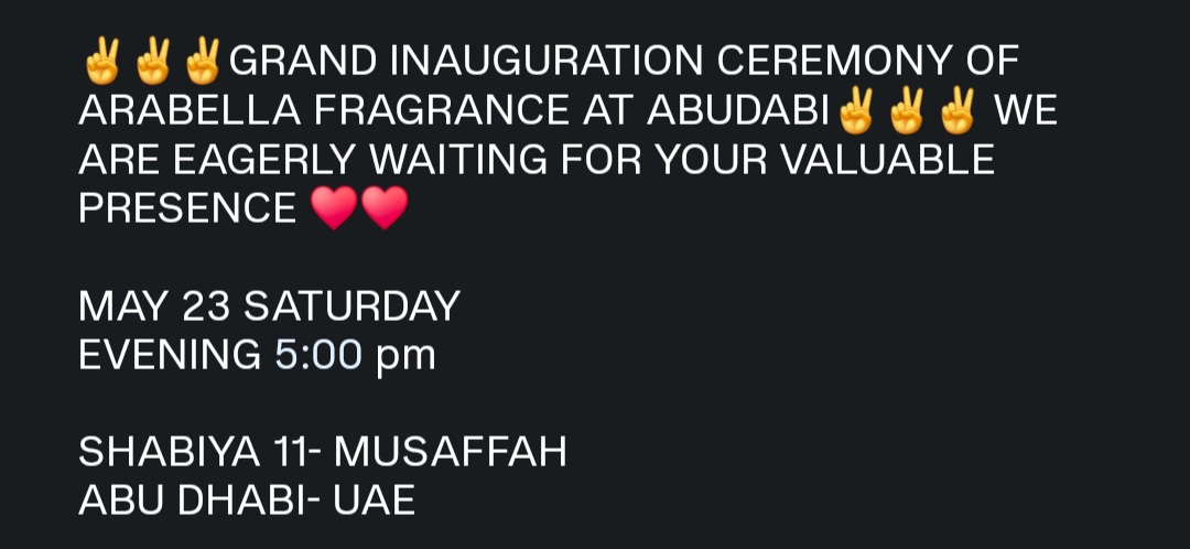 Grand Inauguration Ceremony of Arabella Fragrance in Abu Dhabi, UAE.