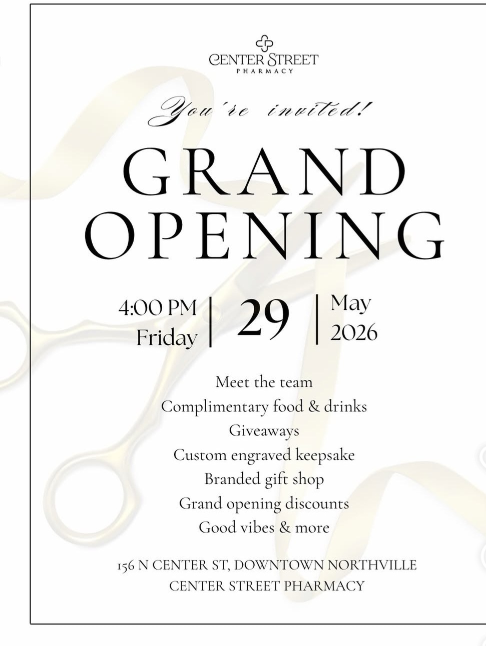 Grand Opening Invitation – Center Street Pharmacy