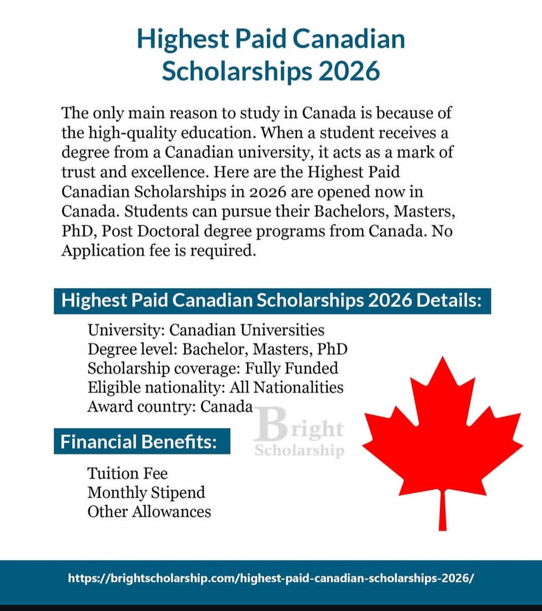 Highest Paid Canadian Scholarships 2026
