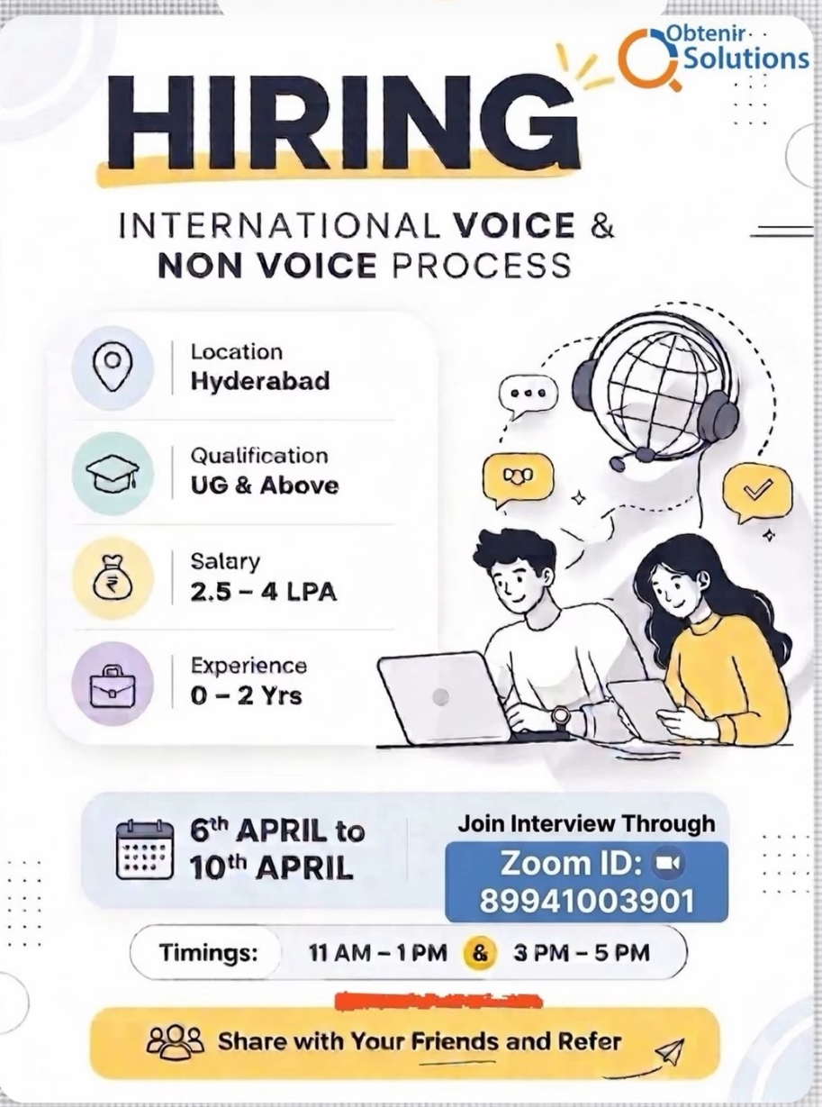 🚀 Hiring Alert | International Voice & Non-Voice Process