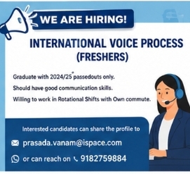 🚀 Hiring Alert – International Voice Process (Freshers)