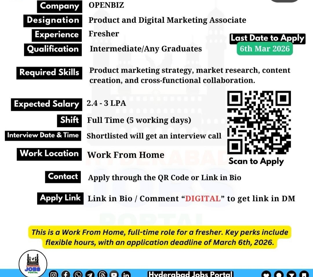 🚀 Hiring Alert – Product & Digital Marketing Associate (WFH)