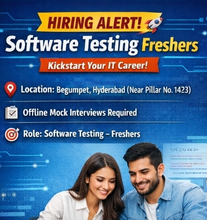 🚀 Hiring Alert – Software Testing Freshers