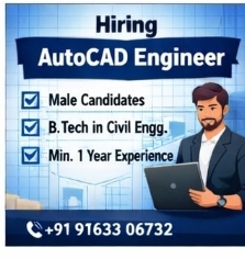 **Hiring: AutoCAD Engineer (Male)**