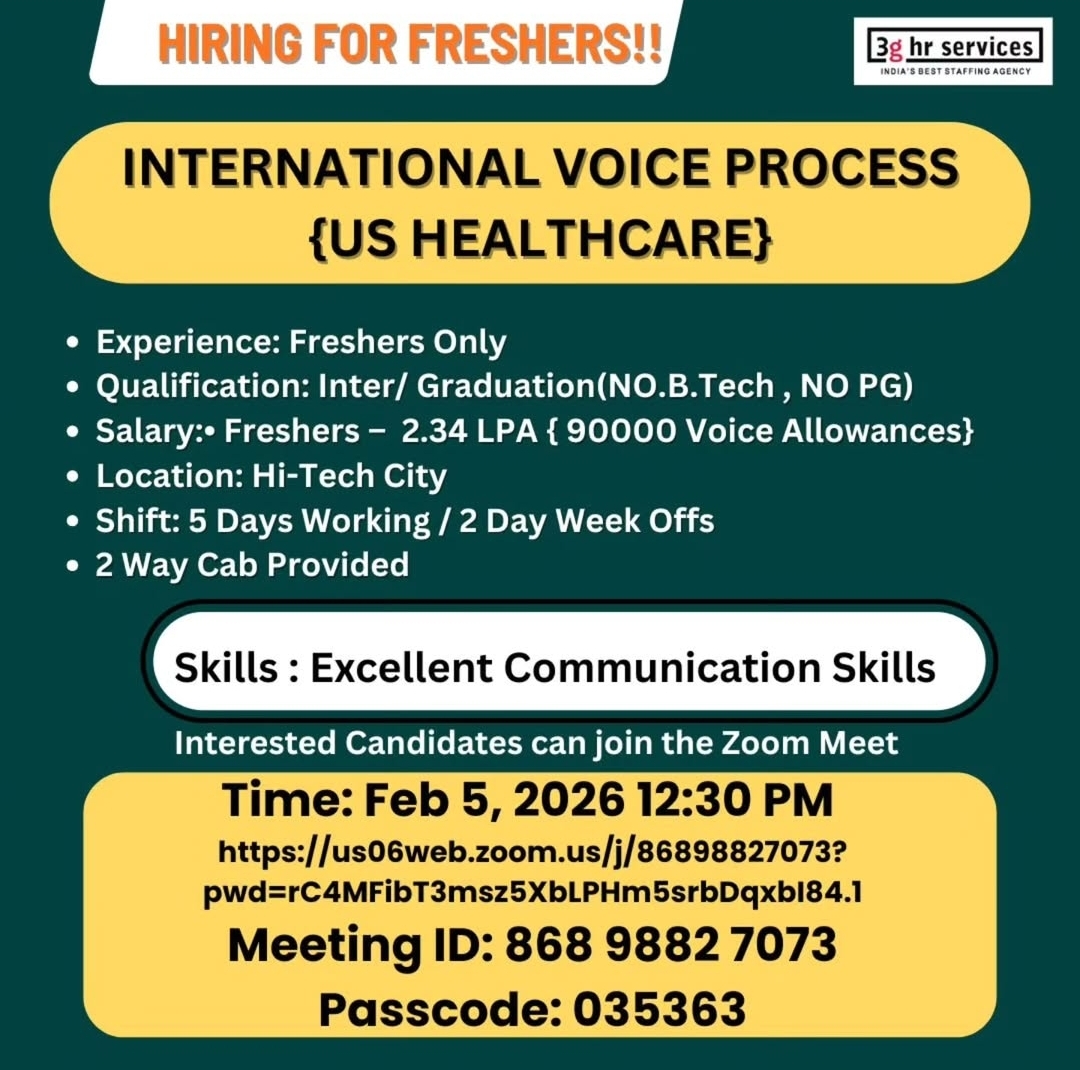 HIRING FOR FRESHERS!!