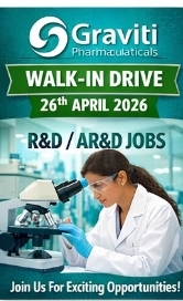 🔬 Hiring for R&D / AR&D roles via walk-in on 26th April 2026.