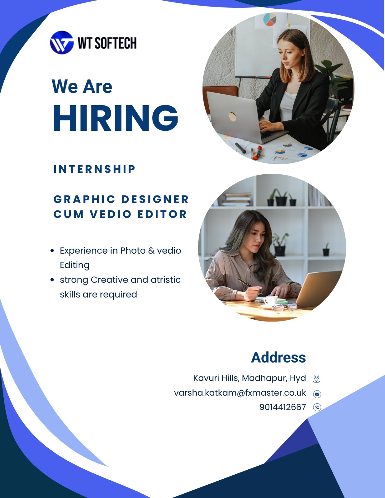 🎨 Hiring Internship – Graphic Designer cum Video Editor