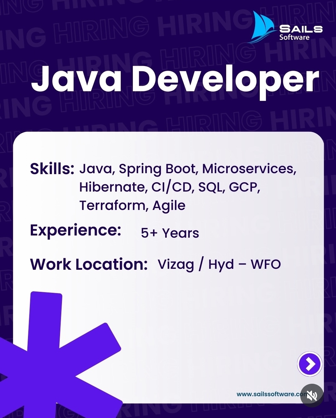 ☕ Hiring: Java Developer | Vizag / Hyderabad (WFO)