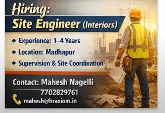 📢 Hiring: Site Engineer (Interiors)