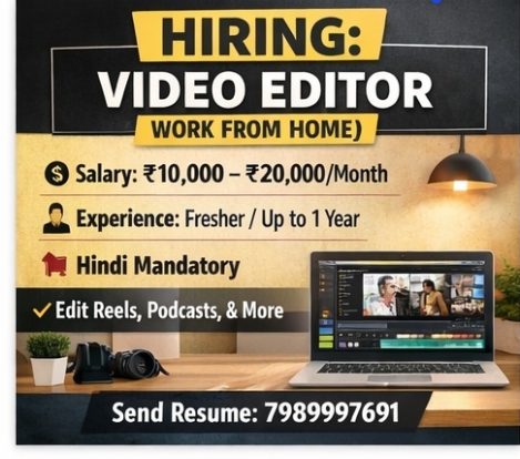 🎬 Hiring: Video Editor (Work From Home)