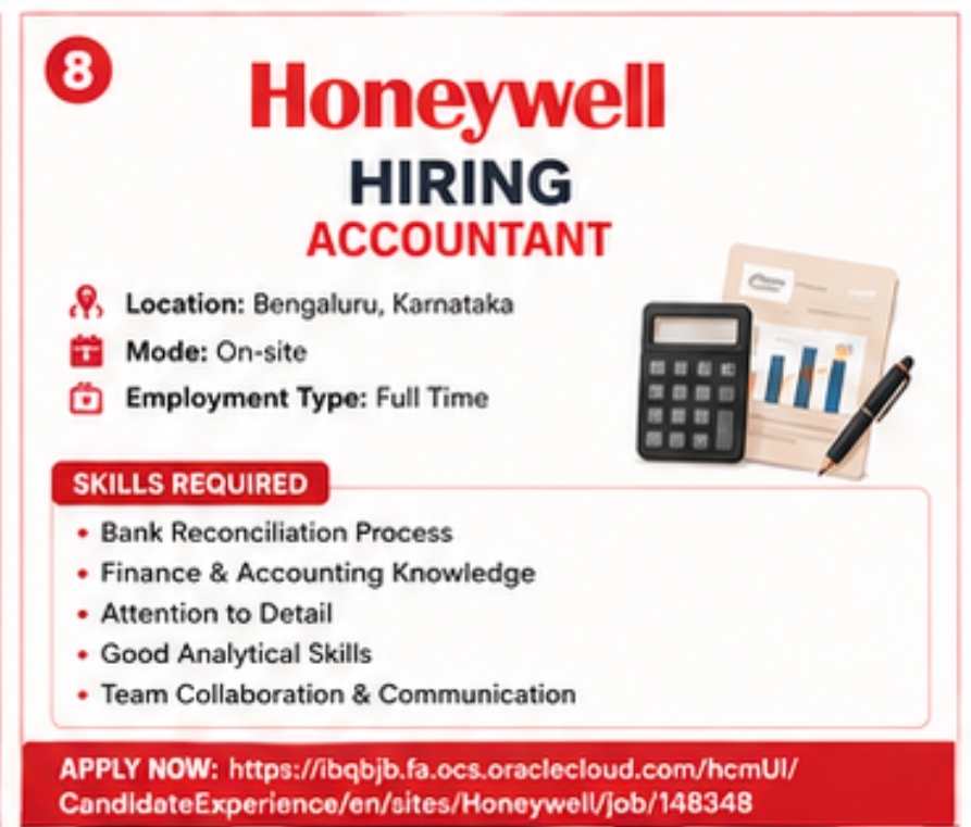 Honeywell Hiring – Accountant