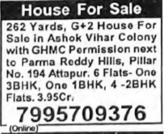 🏠 HOUSE FOR SALE – PRIME LOCATION (ATTAPUR)