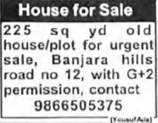🏠 House / Plot for Sale – Banjara Hills