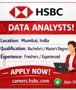 📢 HSBC Hiring Data Analysts!