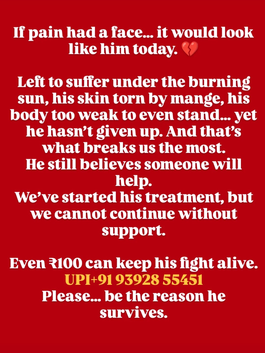 If pain had a face, it would look like him today.