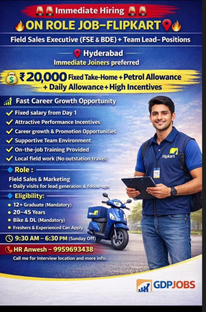 Immediate Hiring – Flipkart (On-Role Job)