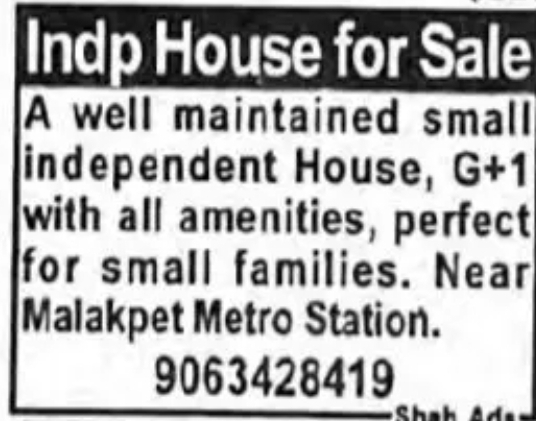 Independent G+1 House for Sale