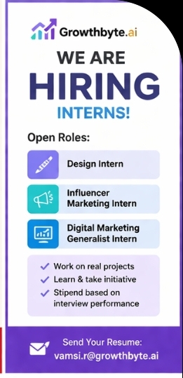🚀 Internship Opportunity – Growthbyte.ai