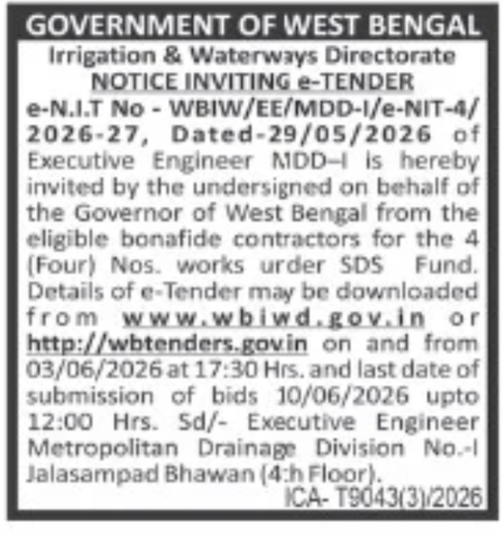 Irrigation & Waterways Directorate e-Tender Notice
