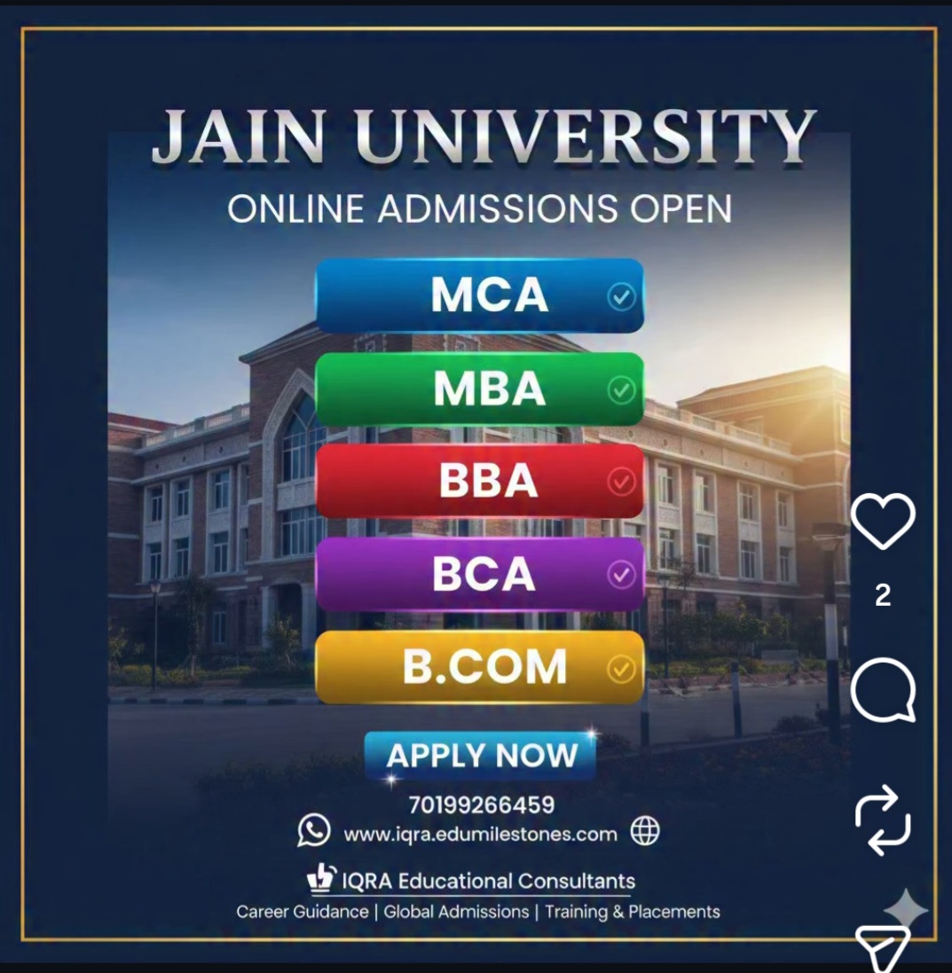 Jain University – Online Admissions Open