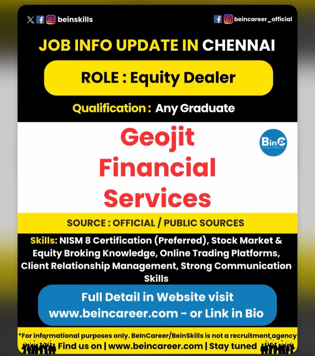 📢 JOB INFO UPDATE – CHENNAI