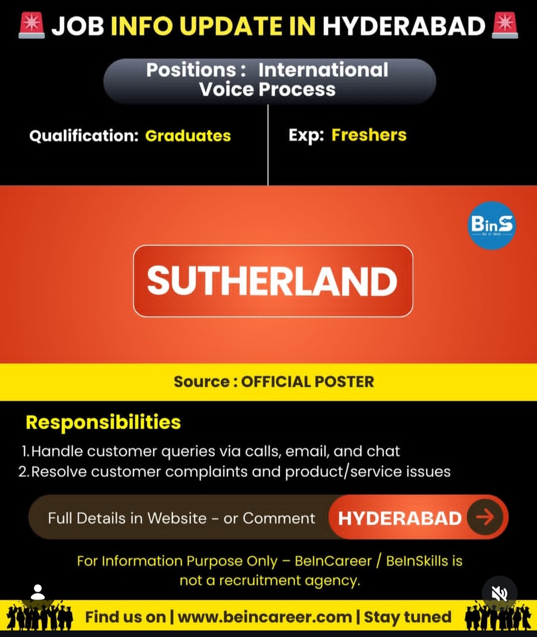 JOB INFO UPDATE – HYDERABAD