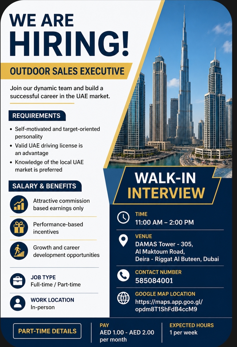 Job Title: Outdoor Sales Executive (Walk-in Interview)