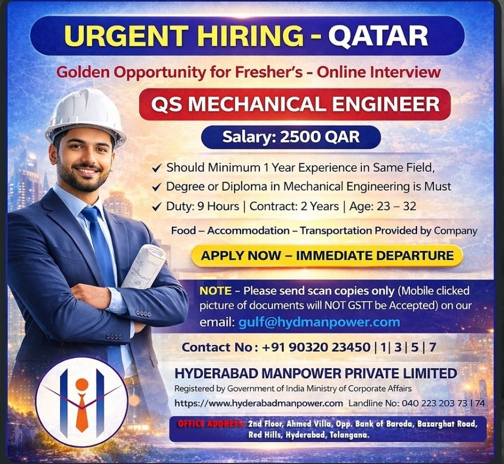 Job vaccancy in Qatar!!!!