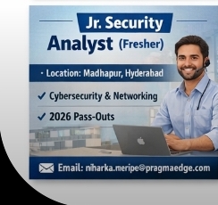 Jr. Security Analyst (Fresher) – Madhapur, Hyderabad