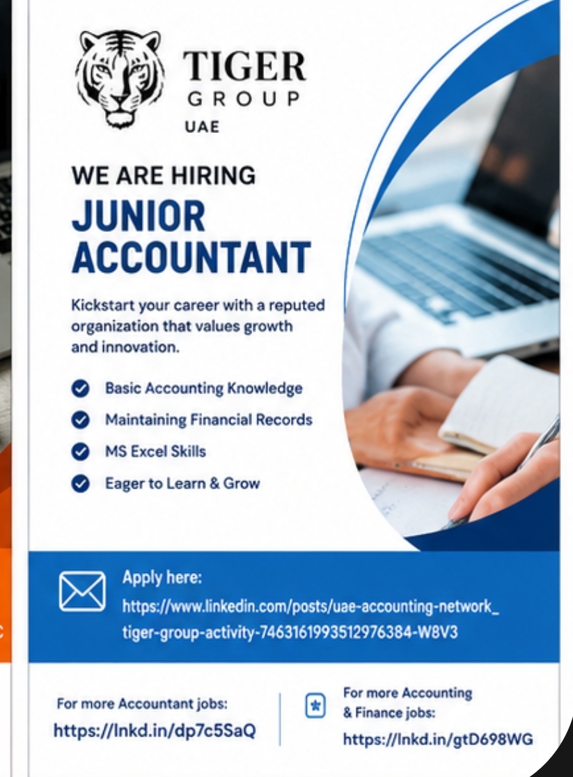 Junior Accountant Job Opening – Tiger Group UAE