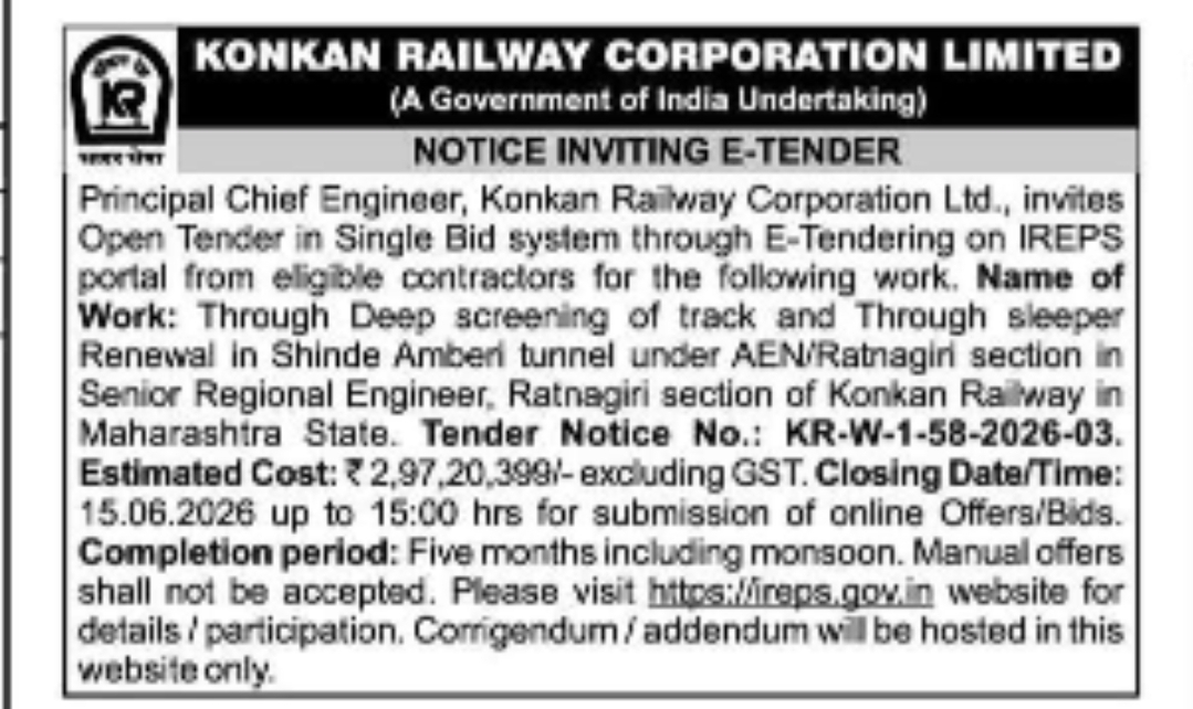 KONKAN RAILWAY CORPORATION LIMITED (A Government of India Undertaking)