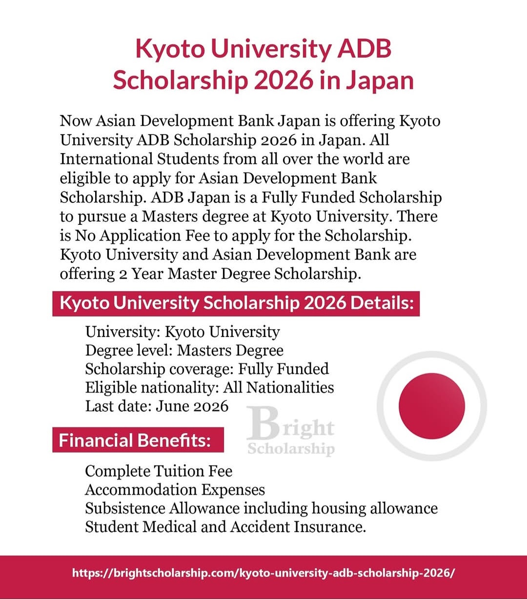 Kyoto University ADB Scholarship 2026 in Japan