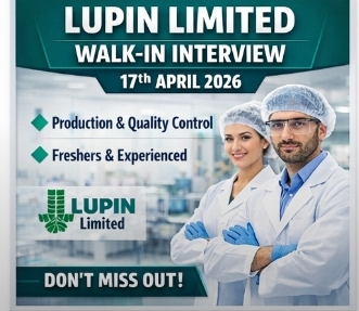 📢 Lupin Limited – Walk-In Interview (17th Apr 2026)