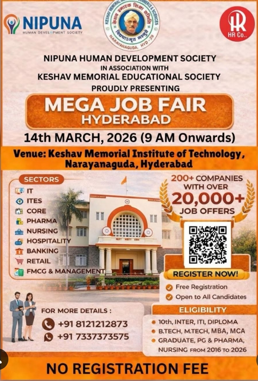Mega Job Fair Hyderabad – 14 March 2026
